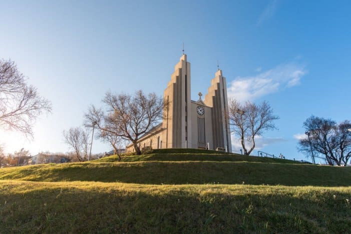 The Akureyri church on the hill