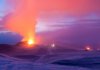 hot magma coming out of Eyjafjallajokull volcanoes in Iceland