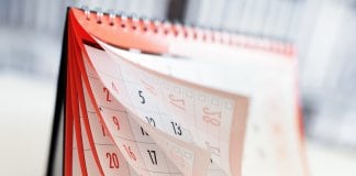 Calendar flipping with best time of year concept