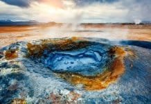 Bubbling mud at the Hverir geothermal area near Lake Mývatn