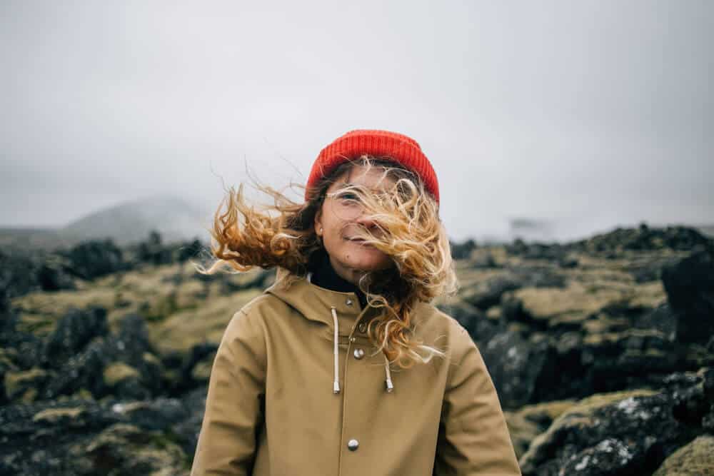 Iceland an get quite windy, just ask this young woman!