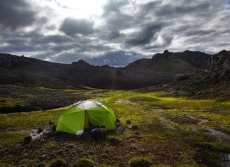 A tourist (hopefully) wild camping legally in Iceland