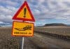 Óbrúadar ár is a special road sign in Iceland