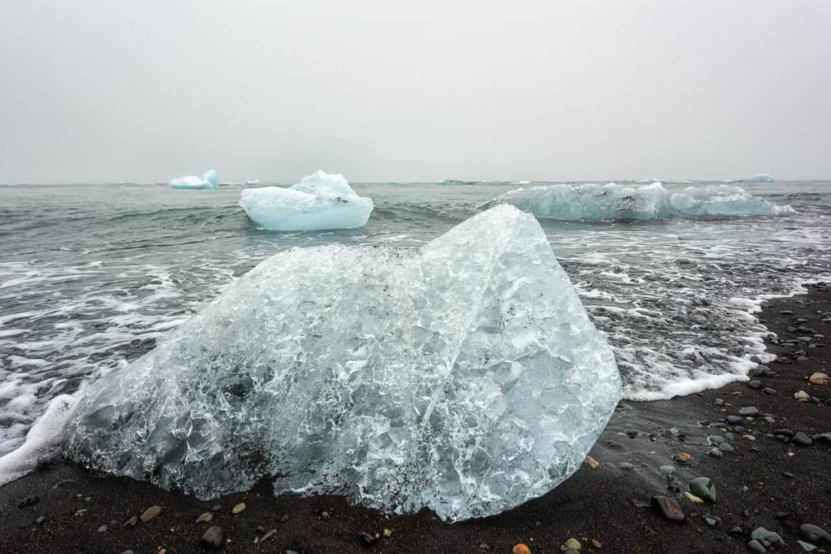 The Diamond Beach in Iceland iceberg