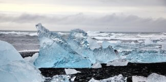 The Diamond Beach in Iceland chunks of ice