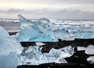 The Diamond Beach in Iceland chunks of ice