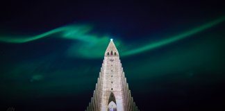 Does Iceland get polar nights? Reykjavik church Northern Lights