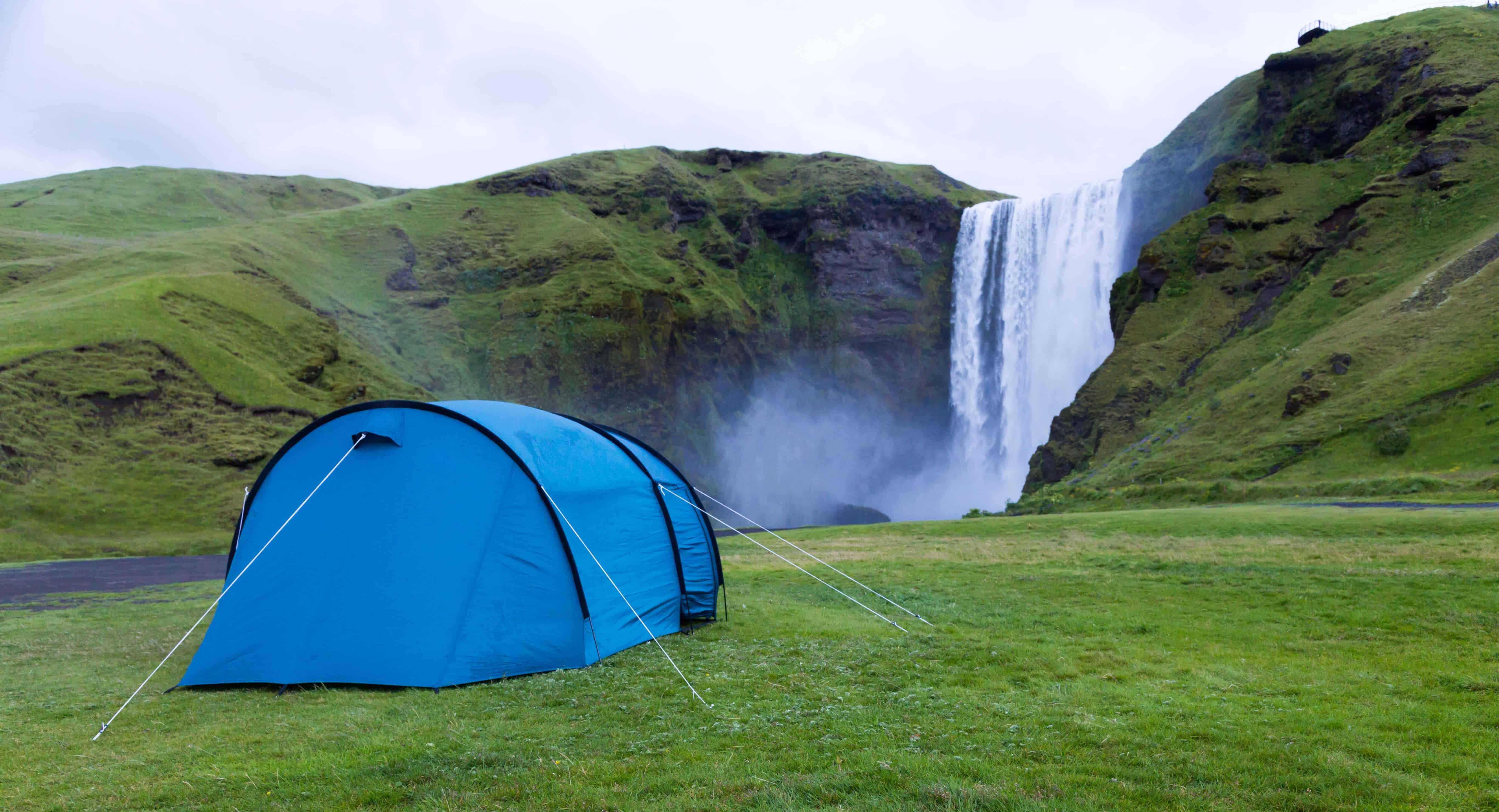 Iceland camping law Skogafoss
