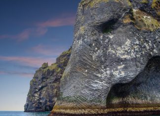 elephant rock in Iceland close up picture