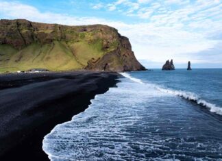 Beautiful views of Iceland's black beaches